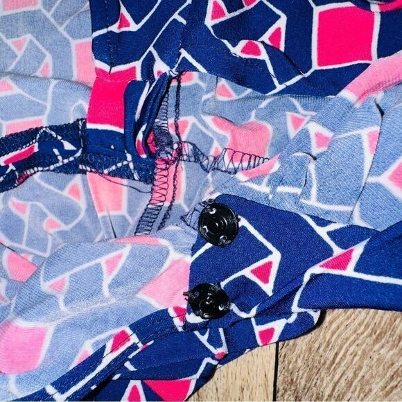 Maggy London pink/blue geometric wrap dress sz 10 - Picture 14 of 16